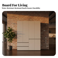 Hinged Door Closet Sturdy Construction Modern Wardrobe Strong Load-Bearing Clothes Storage Cabinet for Homeowners, Families, Cloakroom, Dressing Room