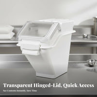 Flour Bin on Wheels Rolling Flour Container Easy to Clean Rolling Ingredient Bin for Bakeries, Restaurants, Bakery, Pantry