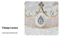Bridal Crown Handmade Bridal Headpiece Crystal Queen Crown Luxurious Design Vintage Design Tiara Sparkling for Weddings, Wedding