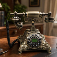 Vintage Antique Style Phone Decorative Retro Telephone Ornate Corded Desk Phone Old Fashioned for Collectors, Hotel Reception