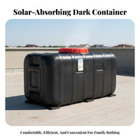Solar Water Heater Barrel Thickened Wall Black Plastic Water Barrel Rainwater Collection Barrel Resistant Built-in Spigot