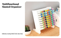 Slanted Marker Organizer Large Capacity Angled Pen Storage Rack Angled Pen Rack for Students Artists Classroom