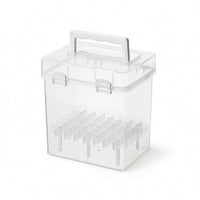 Marker Holder Secure Storage Case with Latch Sturdy Clear Container with Lid for Artists, Students, Art Studio, Classroom, Desk