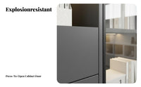 Multiple Compartments Glass Door Office Sideboard Adjustable Shelves Filing Cabinet Minimalist Aesthetic Storage Credenza Wide Top Surface for Business Owners, Homeowners, Interior Decorators, Study Room, Reception Area, Hallway, Entryway