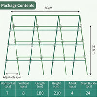 Garden Trellis with Netting for Cucumber Trellis and Raised Bed, Heavy Duty Coated Steel Tube Plant Support, Polished Garden Stakes for Plants