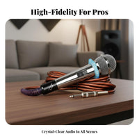 Corded Handheld Audio Pickup Anti-Feedback Corded Audio Pickup Corded Singing Mic Full-Metal Frame Audio Equipment for Singers