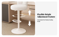 Height Adjustable Upholstered Swivel Stool Gas Lift Mechanism Bunny Ear Backrest Stool Soft Upholstery Seating Furniture Heavy-Duty Frame for Homeowners, Adults, Bar Owners, Reception Desk, Kitchen Island, Cafe, Living Room