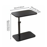 Bedside Laptop Desk Multi-Functional Lift Top Side Table Space Saving Adjustable C-Table for Bedroom, Small Areas