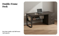 Multiple Storage Computer Desk with Drawers Minimalist Design Computer Desk Space Saving Writing Table with Drawers Wide Desktop for Students, Adults, Teens, Dorm Room