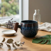 Hammered Ceramic Mug Sturdy Japanese Design Tea Cup Heat-Resistant for Hotel