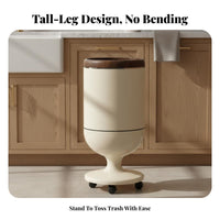 Pedestal Trash Can No-Bend Design Round Trash Can with Legs Large Capacity Push-Top Waste Basket for Seniors, Homeowners, Kitchen, Bedroom, Washroom