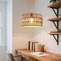 Natural Aesthetic Paper Rope Lamp Shade Versatile Use Boho Hanging Shade Easy Installation Lighting Accessory for Restaurant