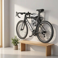 Black or Beige Wall-Mounted Two-Wheeler Rack 30 Kg Load Wall Mount Bike Rack Mounting Hardware Safeguard Pads
