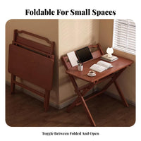 Folding Design Foldable Computer Desk Space-Saving foldable X-Frame Desk Installationincluded Writing Table No Assembly Required for Remote Workers, Apartment Dwellers, Homeowners, Small Spaces, Bedroom, Study Room, Home Office