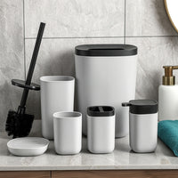 6 Pieces Bathroom Accessory Set Matte-Finish Soap Dispenser Minimalist
