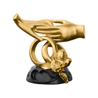 Hand-in-Hand Ring Rose Art Ornament Couple Sculpture Wedding Table Decor