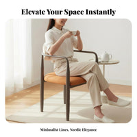 Scalloped rear Chair Light Luxury aesthetic Upholstered Seat Modern Design Floor Protectors for Adults, Homeowners