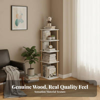 Space-Saving Multi-Tier Corner Shelf Easy Assembly 5-Tier Corner Shelf Simple Design Storage Rack Exposed Shelving for Apartment Dwellers, Homeowners, Students