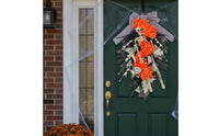 Skeleton Wreath Black Wreath with Bow Door Hanging Decoration Easy to Hang Skeleton Hanging Decor Lightweight for Porch