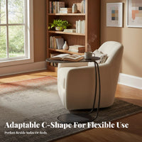 Narrow silhouette C-Shaped Couch Table Light Luxury Aesthetic C-Shaped Snack Table Space-Saving Design Living Room Furniture Movable for Apartment Dwellers, Remote Workers, Homeowners, Sofa Side, Small Spaces, Home Office, Bedroom