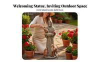 Saint Statue Bird Feeder Decorative Ornament Saint Francis Bird Feeder Versatile Function Religious Garden Sculpture for Gardeners, Courtyard