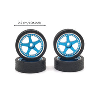 1/28 RC Car Wheels and Tires Five-Spoke RC Car Wheels Rubber Tires Lightweight for Hobbyists