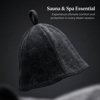Sauna Hat for Women and Men with Double Layer Design for Steam Room, Reusable Polyester Terry Cloth Cap for Heat Protection