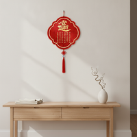 Heaven Official's Blessing Wall Hanging Decor for Living Room, Housewarming Gift, Auspicious Chinese Knot Tassel Art