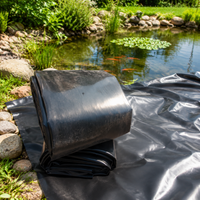 HDPE Pond Liner 1mm, Fish-Safe and Durable Pond Liner 6x8m, Waterproof Black Pond Tarpaulin for Stream and Ornamental Pond