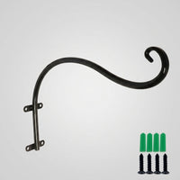 Hanging Basket and Flower Pots Clamp-on Railing Bracket, Heavy Duty Metal Iron Art Plant Hanger, Wind Chimes and Hanging Hooks, Garden Hook
