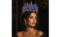Bridal Crown Baroque Bridal Tiara Ornate Crown with Comb for Pageant Contestants, Artists, Weddings, Stage Performances, Costume Parties