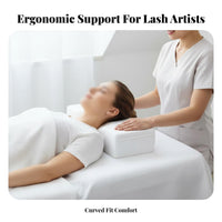 Removable Cover Eyelash Extension Pillow Side Pockets U-Shaped Lash Pillow for Estheticians, Tattoo Artists, Spa, Facial Treatments