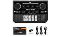 Noise Reduction USB Sound Card Mixer RGB Lighting Live Stream Mixer Easy Hardware Control Audio Gear All in Single Setup for Streamers, Podcasters, Gamers, Recording, Gaming, Podcasting