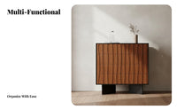 Wooden Sideboard Cabinet Retro Design Solid Wood Accent Cabinet Adjustable Shelves Mid-Period Modern Buffet for Homeowners, Bedroom, Hallway, Entryway