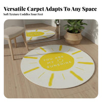 Light Luxury Design Round Area Rug Easy to Clean Circular Floor Mat Wear-Resistant Loop Pile Chair Mat Dense Weave for Pet Owners, Interior Designers, Office Workers, Living Room, Bedroom, Entryway, Kitchen