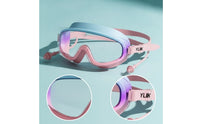 Clear Lens Swimming Goggles with Earplugs Soft Nose Bridge Swim Goggles with Earplugs Anti-Fog Eyewear Protective for Swimmers