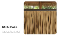 Synthetic Straw Roof Tile Realistic Look Artificial Thatch Roll Waterproof Thatch Panel for Contractors, Event Planners, Gazebo, Patio, Garden