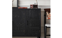 Vintage Storage Cabinet Fully Assembled Carved Storage Cabinet Hinged Doors