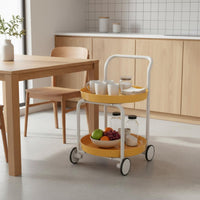 Space Saving Sofa End Table with Wheels Multifunctional Mobile End Table Nordic Design for Living Room, Small Areas, Bedroom