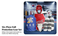 Padded Taekwondo Safety Gear Set Shock Absorbing Taekwondo Sparring Gear Set Sponge Filling Full Body Sparring Protective Gear Long-Lasting for Combat Arts Practiti Single Rs, Adults, Beginners, Training, Competition, Dojang, Dojo