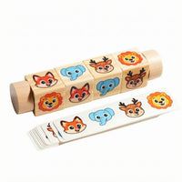 Cartoon Wooden Rotating Puzzle Toy Smooth Picture Card Matching Toy for Preschoolers, Children