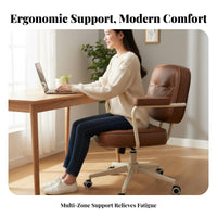 Height Adjustable Upholstered managerial Chair Caster casters rotating Seat High spine Support Office Furniture Ergonomic Design for Home Workers, Students, managerials, Study Room, Bedroom