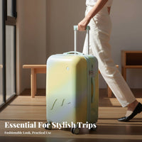 Large Capacity 20 Inch Carry-on Luggage Lightweight Gradient Rolling Suitcase Sturdy ABS+PC Material for Women, Vacation, Airport, Airports