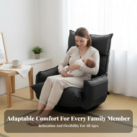 Foldable Design Adjustable Floor Chair Japanese design Adjustable Padded Lounger Nursing suitable Indoor Furniture With support barsrests for New Mothers, Apartment Dwellers, Bedroom, Bay alcove, Living Room, Watching TV