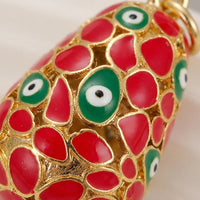 Easter Egg Pendant Vintage Design Enamel Charm for Crafters, Adults, Necklace Making