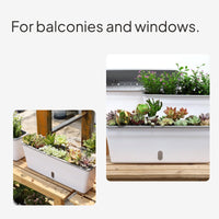Rectangular Self-Watering Planter for Narrow Balconies