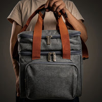 Lunch Box Tote Bag with Double-Layer Insulation for School Picnic, Large 13.8L Cool Bag for Camping BBQ