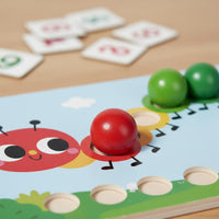 Concentration Training Caterpillar Bead Game Parent-Child Interaction Number Matching Game Educational Color Sorting Toy Fine Movement Skills for Preschool, Kindergarten