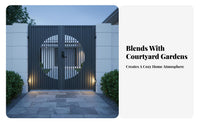 Villa Entrance Door Weather Resistant Modern Courtyard Gate Reinforced Frame Modern Aluminum Security Gate for Garden, Residential Community, Driveway
