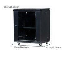 Cold-Rolled Steel Construction Wall Mount Network Cabinet Lockable Door Wall Mount Server Rack Good Heat Dissipation 19-Inch Network Cabinet Adjustable Shelf